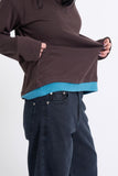 Henley neck layered long sleeves