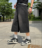 Leewoo denim bermuda pants