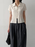 Yoru Pintuck Cap Sleeve Blouse