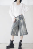 (Unisex) Leke Washing Half Pants