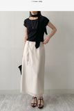 Organza chiffon layered long skirt