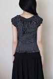 Two-way check frill shirt