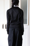 Mono shirring zip-up jumper