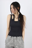 half silver tunnel necklace