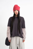 Slub crop layered tee