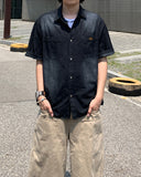Uncle Patch Short Sleeve Denim Shirt
