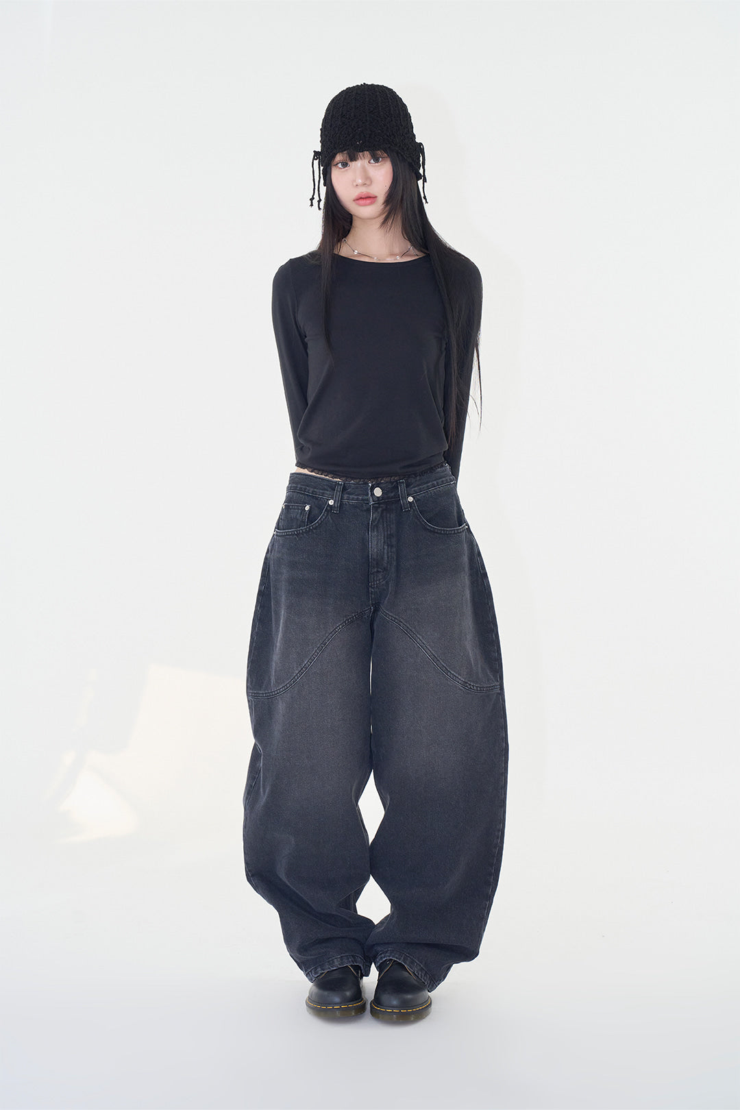 【Raucohouse】Darnel curved denim pants Raucohouse(ラウコハウス) - ダネルカーブドデニムパンツ