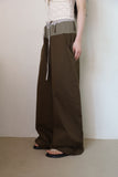 Two-tone button maxi cotton pants