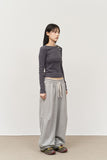 (W) Boat Shape Button Top