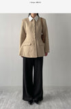 [wool70%/handmade] Glass wool half jacket