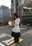 PLEATS FRILL POCKET SKIRT
