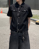 Nylon double pocket short sleeve shirt