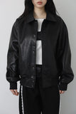 Vegan leather varsity jacket
