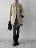 [wool95%] Sander Collar Wool Half Coat