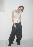 TUCK WIDE DENIM PT
