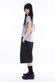 Broher rivet double-knee bermuda pants