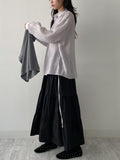 Pleated Strap Loose Fit Blouse