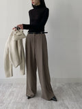 [Winter ver.] Flap One-Tuck Wide Slacks