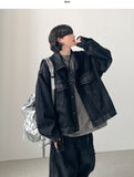 Coated Set Black Denim Jacket