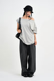 Off-shoulder boxy T-shirt