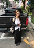 STRAP LAYERED WRAP SKIRT