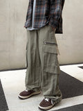 Diagonal Zipper Nylon Cargo Pants