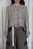 Leaf tassel tweed jacket