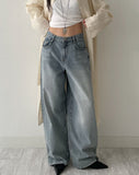 103 Grayish Wide Denim Pants