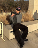 Wool check muffler