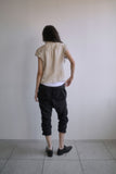 WRAP BUTTON CAP SLEEVE BLOUSE