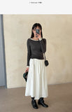 One-shoulder Tencel see-through T-shirt