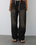 Desert black washing denim
