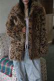 Leopard fur coat jacket