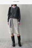 Velvet See-Through Mock Neck Polar Fleece T-Shirt