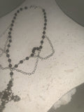 [only suzen] Benian Two-Chain Vintage Black Cross Necklace
