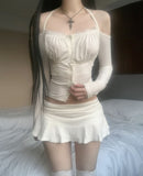 Skeleton Dark Antique Cross Necklace