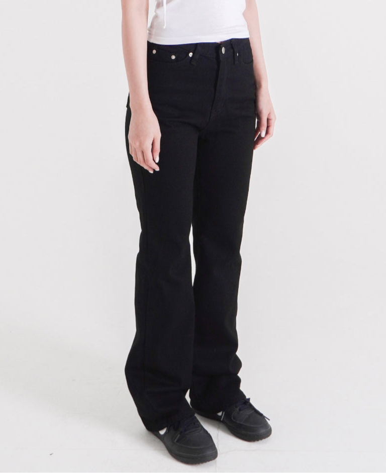 【WOOHWA】FLATLINE BLACK PANTS WOOHWA (ウーファ) - フラットラインブラックパンツ / FLATLINE