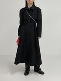 Belted Single Long One Piece Coat