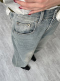 [unisex] 515 cat-washed wide denim pants