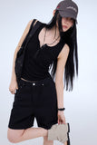 PRTN)Ribbed Lip Button Tank Top
