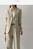 Ber Linen Loose Fit Single Jacket