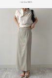 [SS] Bocashi Button Long Skirt