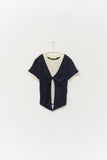 (W) Tie Linen Layered Top