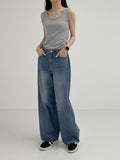 606 Balloon Wrinkle Wide Denim Pants
