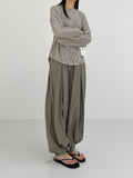 Linen Slit See-Through Overfit T-Shirt