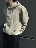 SS Linen Hachi Banding Hood Zip-Up