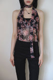 Chiffon Rose Halter Sleeveless