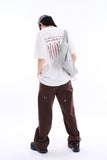 Snow embroidery wide cotton pants