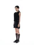 (W) ASYMMETRIC HOOD VEST