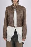Suede Cropped Leather Jacket